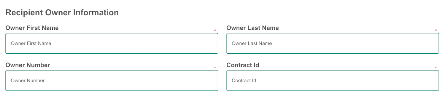 Recipient Owner Information - Transfer Abound Club Points Online