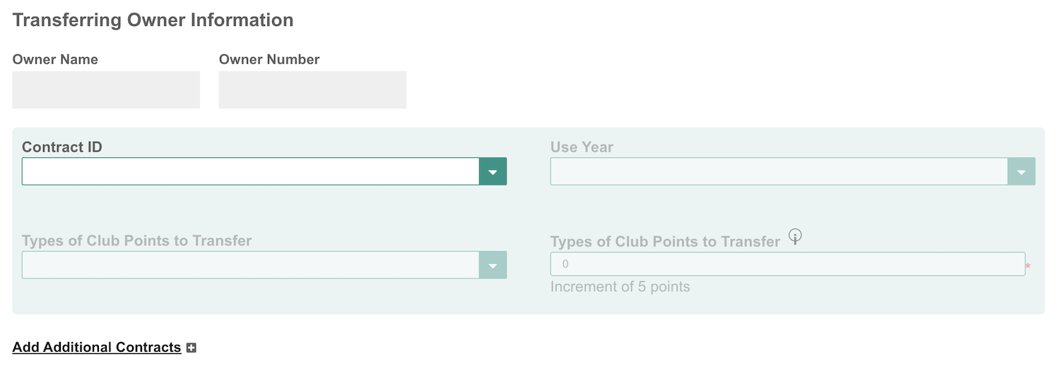 Transferring Owner Information - Transfer Abound Club Points Online